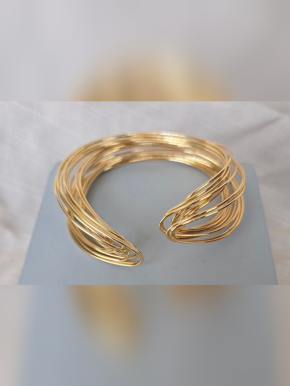 Gold Multi-Strand Open Cuff Bracelet - Women's Jewelry